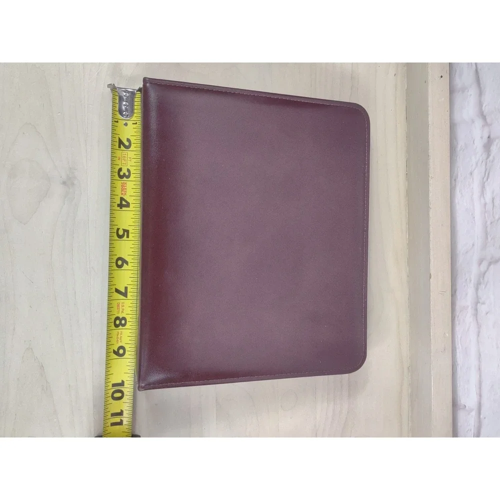 VTG 1998 FRANKLIN QUEST Leather 7-Ring Planner Binder ORGANIZER USA Burgundy